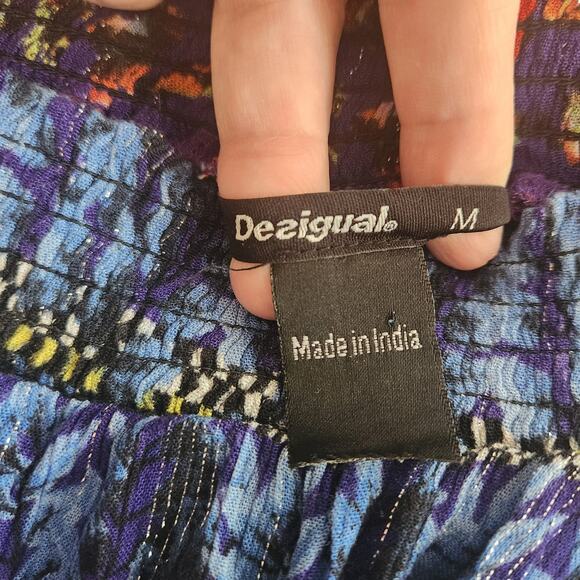 Desigual Off-the-shoulder Blouson Loose Fit Blouse, Elastic Waist, size M - Picture 4 of 11